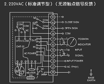 220VAC標準調(diào)節(jié)型<a href='http://m.anhbs.cn/Product/diefa/diandongdiefa/' target='_blank'>電動<a href='http://m.anhbs.cn/Product/diefa/' target='_blank'>蝶閥</a></a>接線圖（
