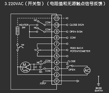 220VAC開關(guān)型<a href='http://m.anhbs.cn/Product/diefa/diandongdiefa/' target='_blank'>電動<a href='http://m.anhbs.cn/Product/diefa/' target='_blank'>蝶閥</a></a>接線圖